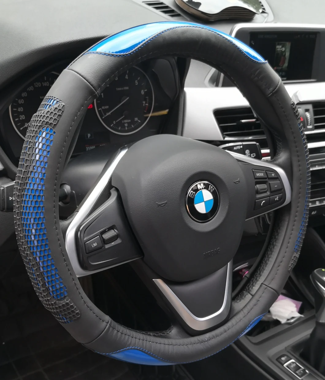 Gauze Leather Car Steering Wheel Cover