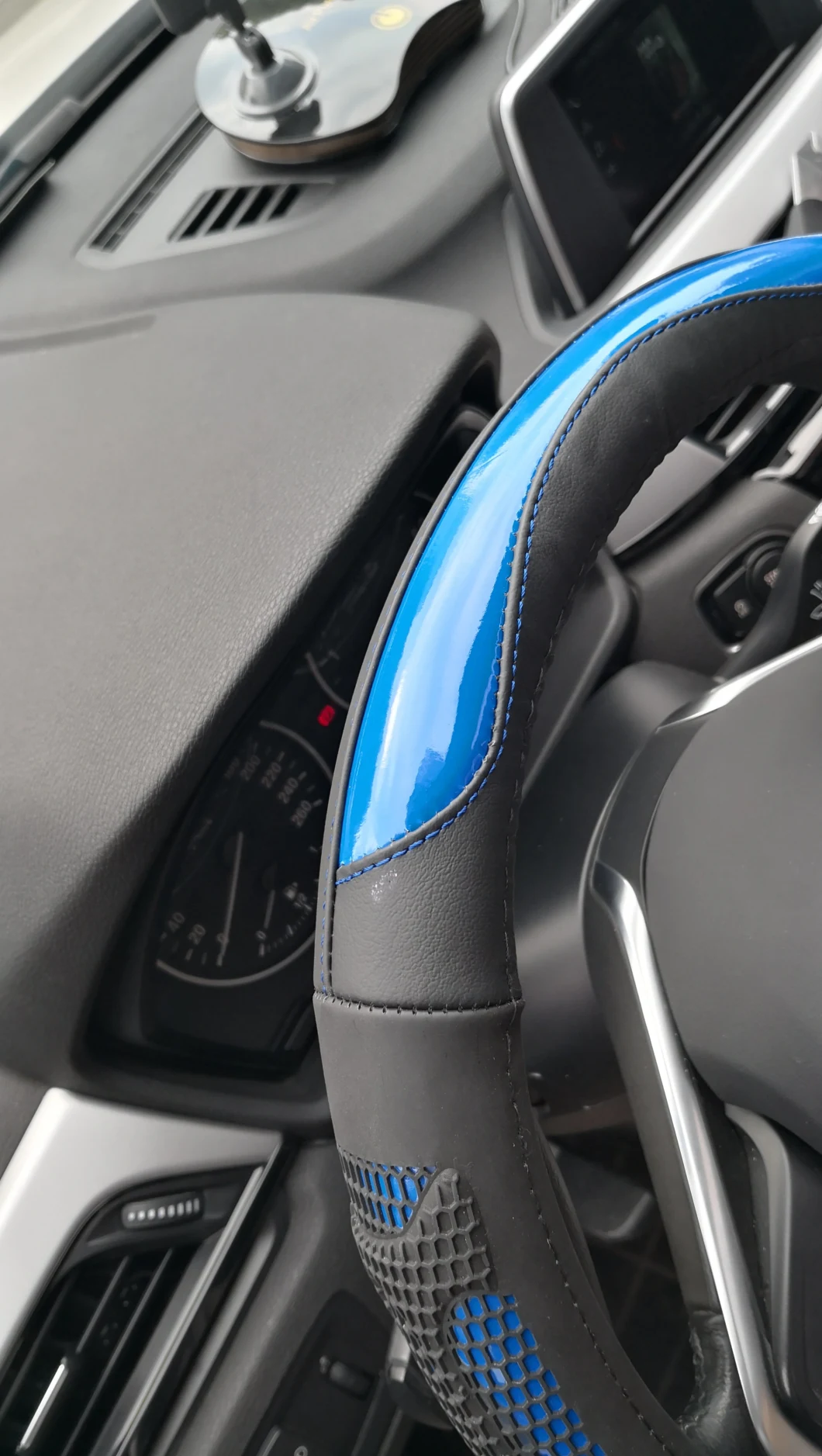 Gauze Leather Car Steering Wheel Cover