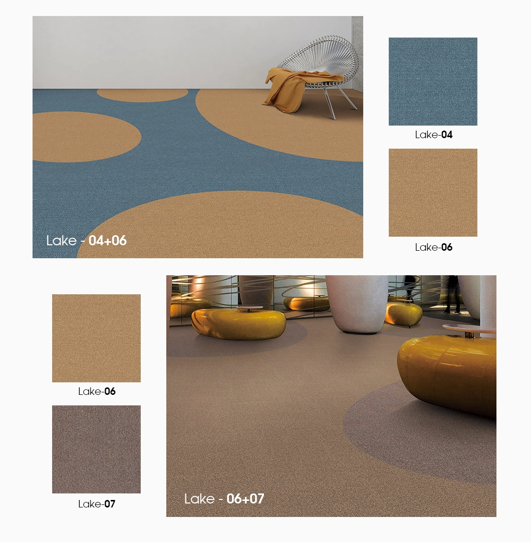 Lkhy Made in China Low Price Good Quality Nylon Plain Color PVC Backing Carpet Tiles Commercial Hotel Home Floor Carpet Modern Office Carpet Mat
