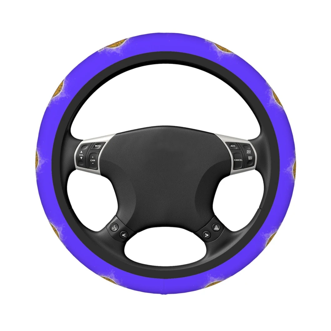Custom NBA Steering Wheel Cover 15 Inches for Women Men, Neoprene Anti-Slip Cute Car Steering Wheel Grip Wrap Car Accessories Protective Case Cover