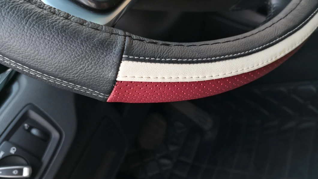 Two-Color Splicing Car Steering Wheel Cover