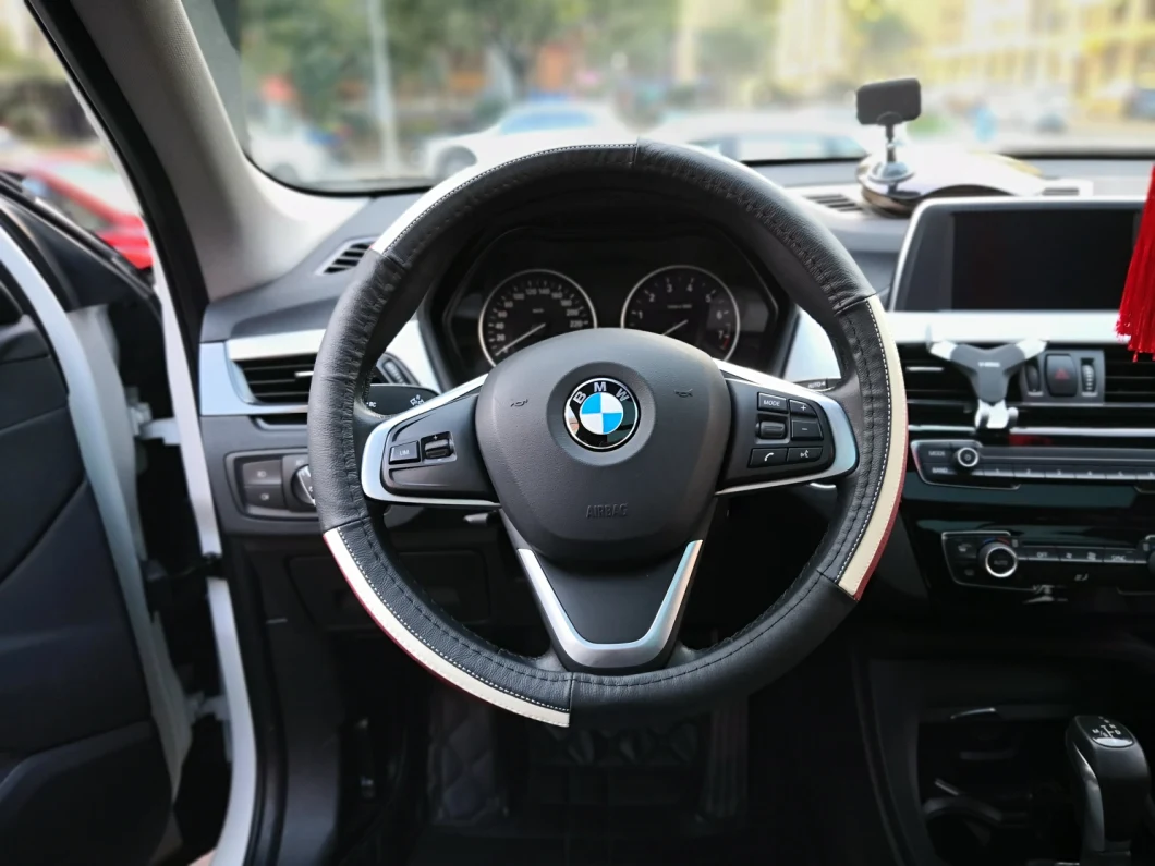 Two-Color Splicing Car Steering Wheel Cover