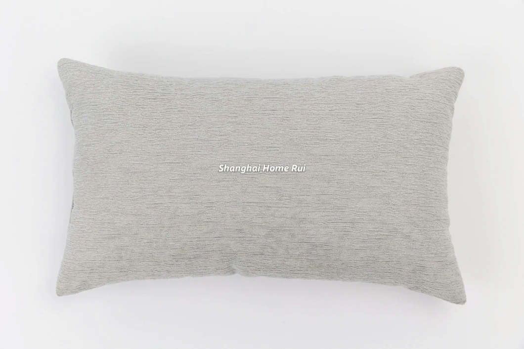 Home Bed Sofa Deco Grey Rectangle Chenille Backrest Throw Pillow Case Toss Cushion Cover