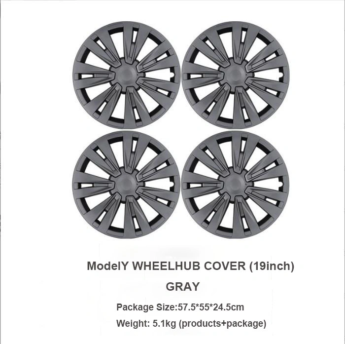 New Arrival 4PCS for Tesla Model Y Wheel Cover Hubcaps 19 Inch Wheel Hub Cover for Model Y Replacement Steering Wheel Rim Protector Kit