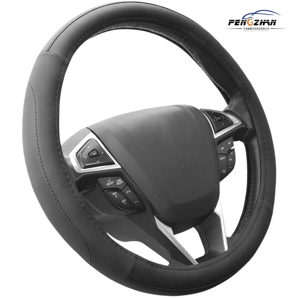 Leather Auto Car Steering Wheel Cover Black