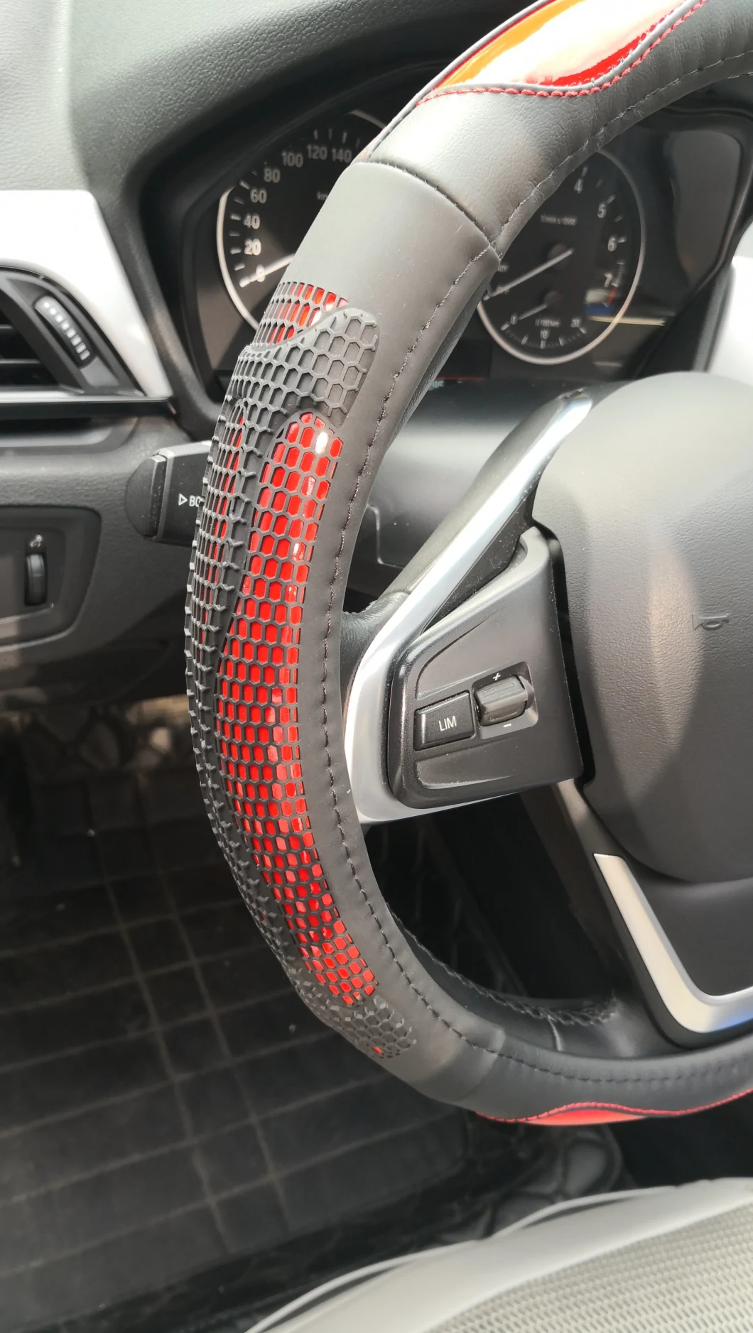 Leather Gauze Car Steering Wheel Cover