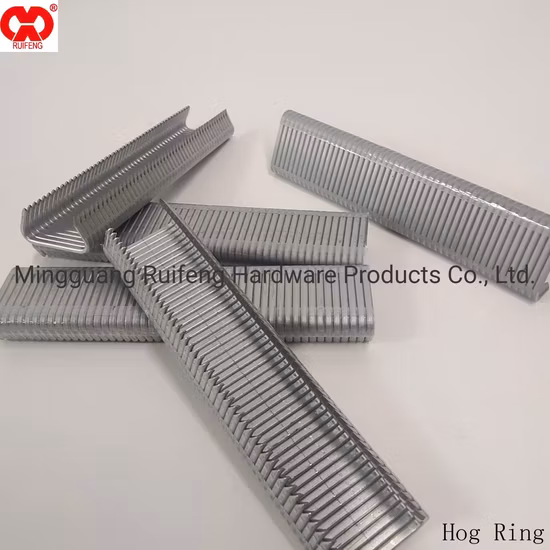 Stainless Steel/ Galvanize Hr-22 D- Style Hog Ring, Pneumatic Gun Nails.