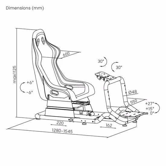 High Quality Customized Race Wheel Stand Gaming Car Driving Racing Simulator Cockpit with Seat