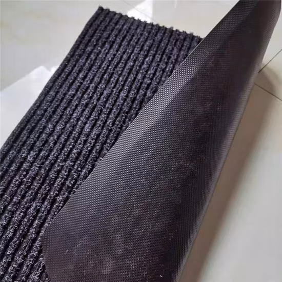 OEM Custom PVC Backing Anti-Slip Washable Kitchen Floor Mat/Anti Slip Toilet Nonwoven Double Rib PVC Entrance Door Mat Made in China Factory