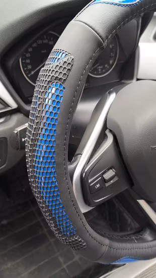 Leather Gauze Car Steering Wheel Cover
