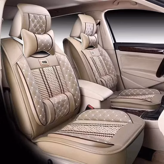 Luxury Leather Car Seat Cushion for Season Universal Fit