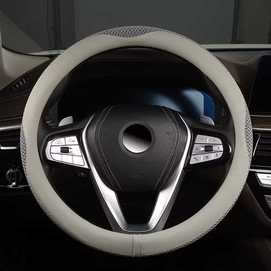 Leather Auto Car Steering Wheel Cover Black